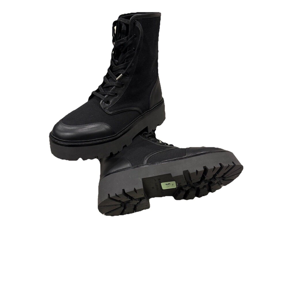 Grunge y2k‎ Cecelia New York Chance Gold Chain black urban combat Boot women 7.5